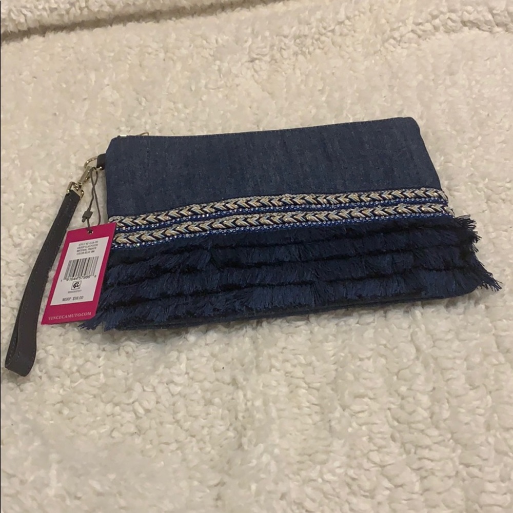 Vince Camuto Elia Pouch Blue Ink Clutch